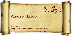 Vincze Szidor névjegykártya