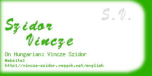 szidor vincze business card